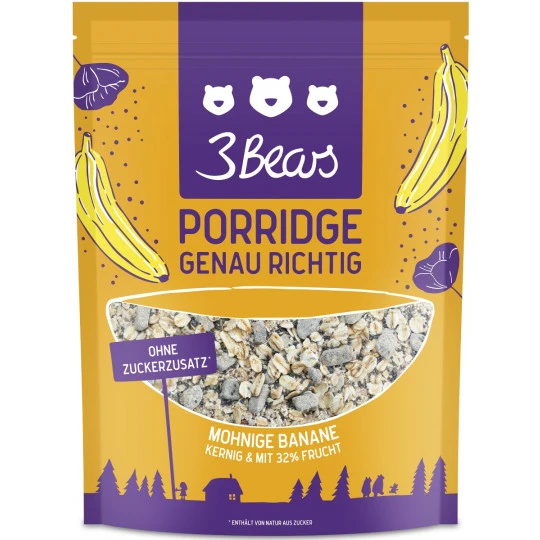 3 Bears Porridge Mohnige Banane 400G 3 3 Bears Porridge Mohnige Banane 400G
