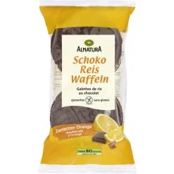 Alnatura Bio Schoko Reis Waffeln Zartbitter Orange 100G