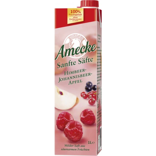 Amecke Sanfte Säfte Himbeer-Johannisbeer-Apfel 1L 3 Amecke Sanfte Säfte Himbeer-Johannisbeer-Apfel 1L