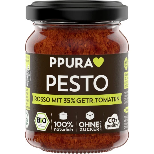 PPURA Bio Pesto Rosso 120G 3 PPURA Bio Pesto Rosso 120G