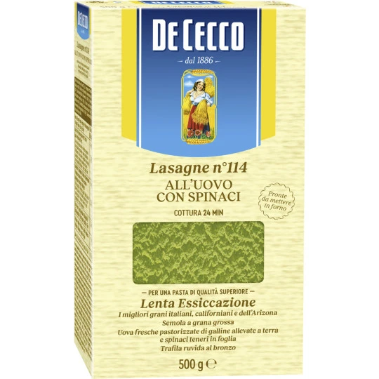 De Cecco Lasagna Timballo Uovo Spinaci 500G 3 De Cecco Lasagna Timballo Uovo Spinaci 500G