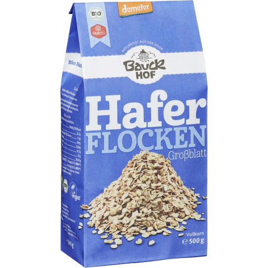 Bauckhof Demeter Bio Haferflocken Großblatt 500G 3 Bauckhof Demeter Bio Haferflocken Großblatt 500G