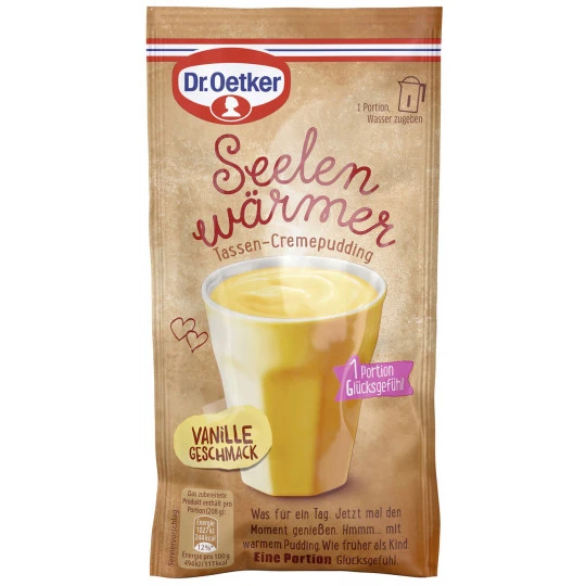 Dr. Oetker Seelenwärmer Tassen-Cremepudding Vanille-Geschmack 58G 3 Dr. Oetker Seelenwärmer Tassen-Cremepudding Vanille-Geschmack 58G