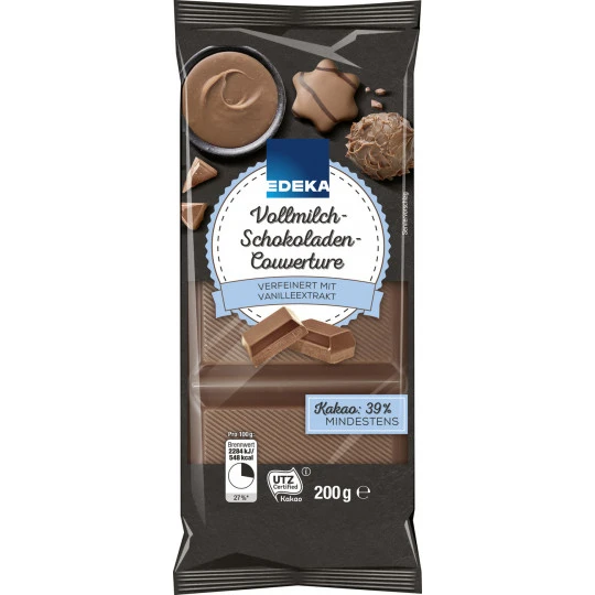 EDEKA Vollmilch Schokoladen Couverture 200G 3 EDEKA Vollmilch Schokoladen Couverture 200G