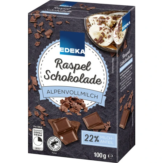 EDEKA Raspel Schokolade Vollmilch 100G 3 EDEKA Raspel Schokolade Vollmilch 100G
