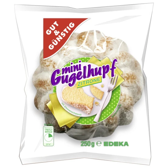 Gut & Günstig Mini Gugelhupf Zitrone 250G 3 Gut & Günstig Mini Gugelhupf Zitrone 250G