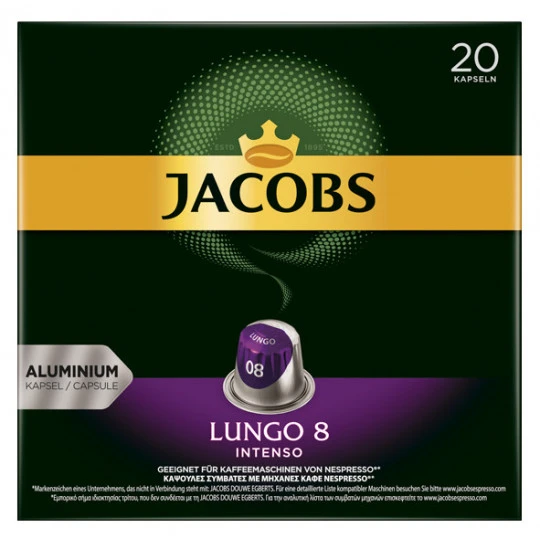 Jacobs Lungo 8 Intenso Kaffeekapseln 20ST 104G 3 Jacobs Lungo 8 Intenso Kaffeekapseln 20ST 104G