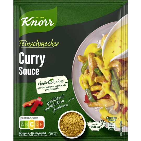 Knorr Feinschmecker Curry Sauce Ergibt 250ML 3 Knorr Feinschmecker Curry Sauce Ergibt 250ML