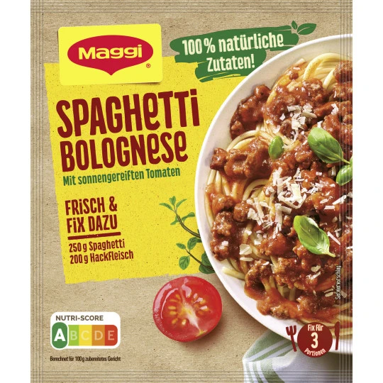Maggi Fix Spaghetti Bolognese 100% Natürliche Zutaten 36G 3 Maggi Fix Spaghetti Bolognese 100% Natürliche Zutaten 36G