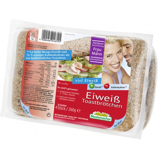 Mestemacher Eiweiß Toastbrötchen 4x 65G 3 Mestemacher Eiweiß Toastbrötchen 4x 65G
