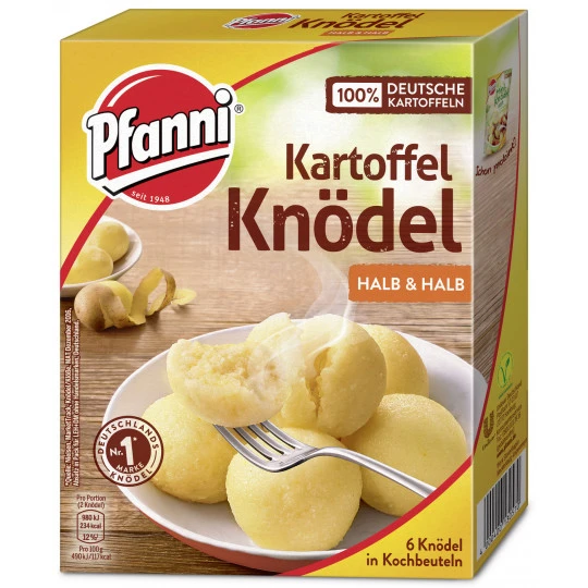 Pfanni Kartoffelknödel Halb & Halb 6 Stück 200G 3 Pfanni Kartoffelknödel Halb & Halb 6 Stück 200G