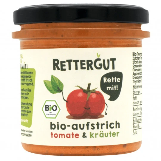 Rettergut Bio Aufstrich Tomate & Kräuter 135G 3 Rettergut Bio Aufstrich Tomate & Kräuter 135G