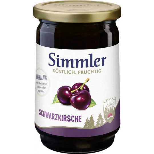 Simmler Konfitüre EXTRA Schwarzkirsche 450G 3 Simmler Konfitüre EXTRA Schwarzkirsche 450G