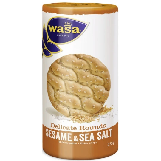 Wasa Delicate Rounds Sesame & Sea Salt 235G 3 Wasa Delicate Rounds Sesame & Sea Salt 235G